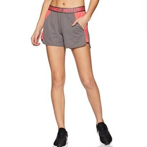 UNDERARMOUR grey coral gym play up 2.0 shorts Size L